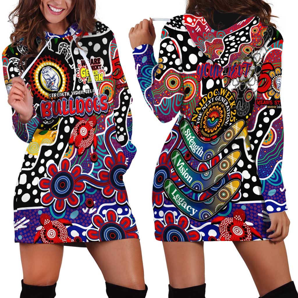 Personalised Bulldogs AFL Celebrating 50 Years of Naidoc Hoodie Dress NAIDOC Week 2025 Aboriginal