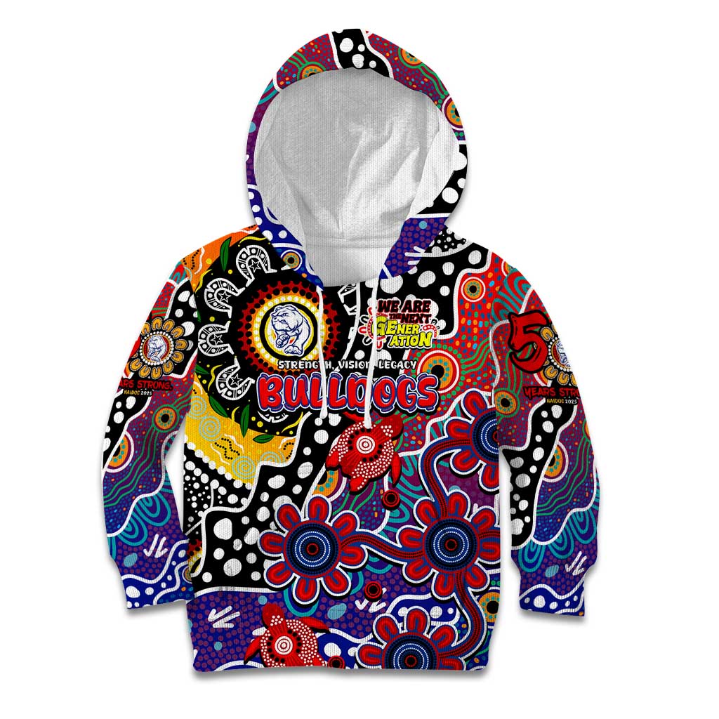 Personalised Bulldogs AFL Celebrating 50 Years of Naidoc Kid Hoodie NAIDOC Week 2025 Aboriginal