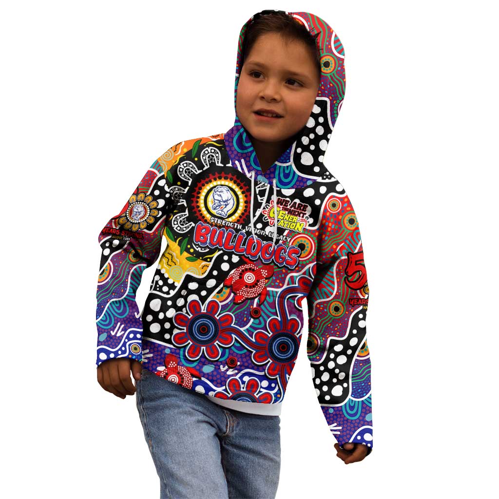 Personalised Bulldogs AFL Celebrating 50 Years of Naidoc Kid Hoodie NAIDOC Week 2025 Aboriginal