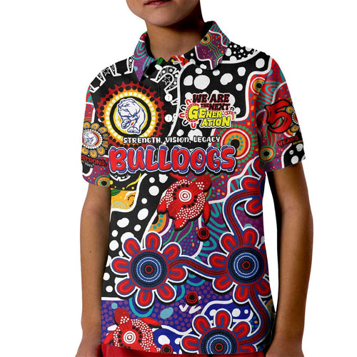 Personalised Bulldogs AFL Celebrating 50 Years of Naidoc Kid Polo Shirt NAIDOC Week 2025 Aboriginal
