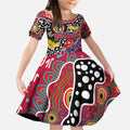 Personalised Bulldogs AFL Celebrating 50 Years of Naidoc Kid Short Sleeve Dress NAIDOC Week 2025 Aboriginal