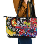 Bulldogs AFL Celebrating 50 Years of Naidoc Leather Tote Bag NAIDOC Week 2025 Aboriginal