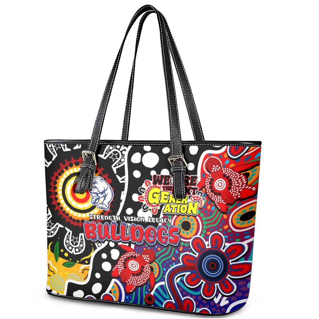 Bulldogs AFL Celebrating 50 Years of Naidoc Leather Tote Bag NAIDOC Week 2025 Aboriginal