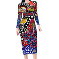 Personalised Bulldogs AFL Celebrating 50 Years of Naidoc Long Sleeve Bodycon Dress NAIDOC Week 2025 Aboriginal