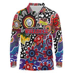 Personalised Bulldogs AFL Celebrating 50 Years of Naidoc Long Sleeve Polo Shirt NAIDOC Week 2025 Aboriginal