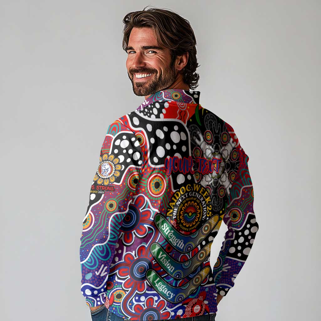 Personalised Bulldogs AFL Celebrating 50 Years of Naidoc Long Sleeve Polo Shirt NAIDOC Week 2025 Aboriginal