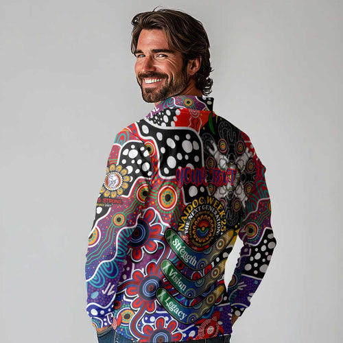 Personalised Bulldogs AFL Celebrating 50 Years of Naidoc Long Sleeve Polo Shirt NAIDOC Week 2025 Aboriginal