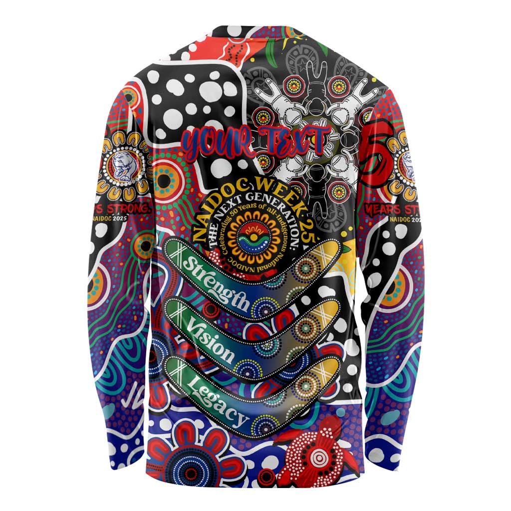 Personalised Bulldogs AFL Celebrating 50 Years of Naidoc Long Sleeve Shirt NAIDOC Week 2025 Aboriginal
