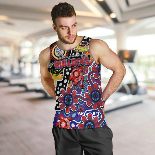 Personalised Bulldogs AFL Celebrating 50 Years of Naidoc Men Tank Top NAIDOC Week 2025 Aboriginal