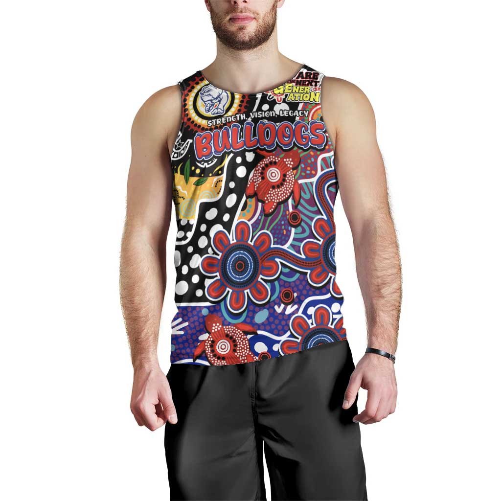 Personalised Bulldogs AFL Celebrating 50 Years of Naidoc Men Tank Top NAIDOC Week 2025 Aboriginal