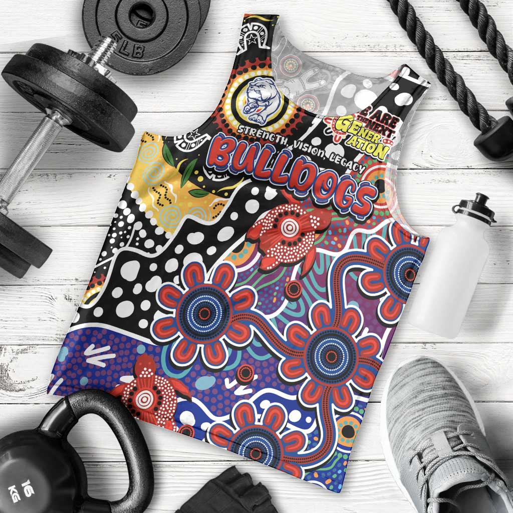 Personalised Bulldogs AFL Celebrating 50 Years of Naidoc Men Tank Top NAIDOC Week 2025 Aboriginal
