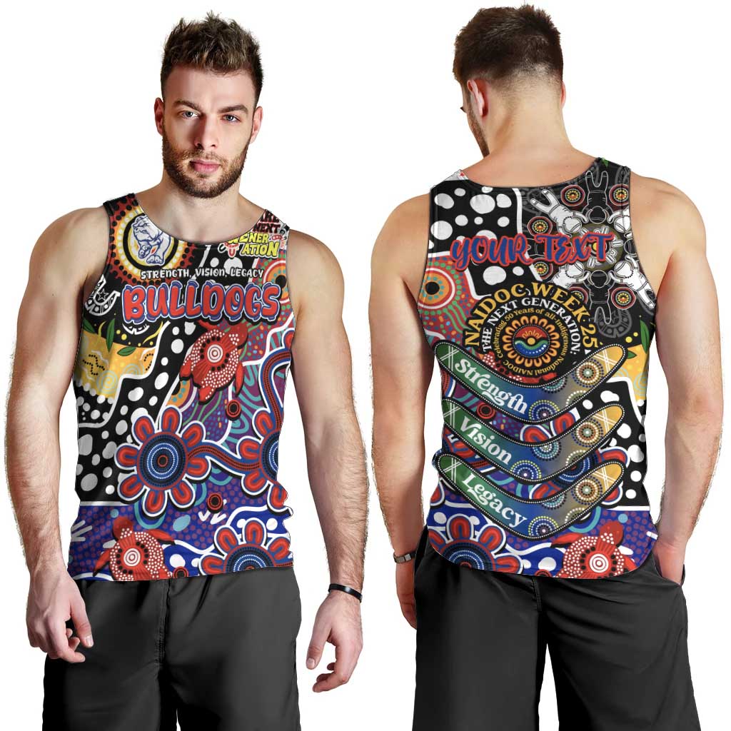Personalised Bulldogs AFL Celebrating 50 Years of Naidoc Men Tank Top NAIDOC Week 2025 Aboriginal