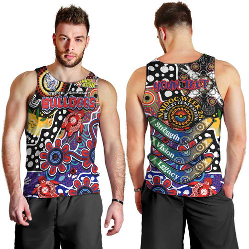 Personalised Bulldogs AFL Celebrating 50 Years of Naidoc Men Tank Top NAIDOC Week 2025 Aboriginal