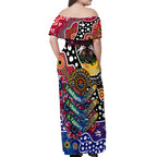 Personalised Bulldogs AFL Celebrating 50 Years of Naidoc Off Shoulder Maxi Dress NAIDOC Week 2025 Aboriginal