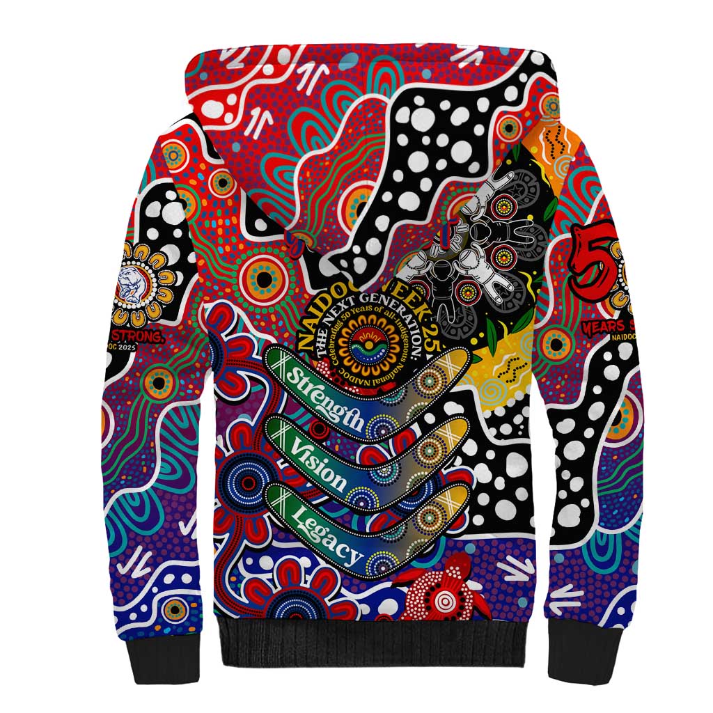 Personalised Bulldogs AFL Celebrating 50 Years of Naidoc Sherpa Hoodie NAIDOC Week 2025 Aboriginal