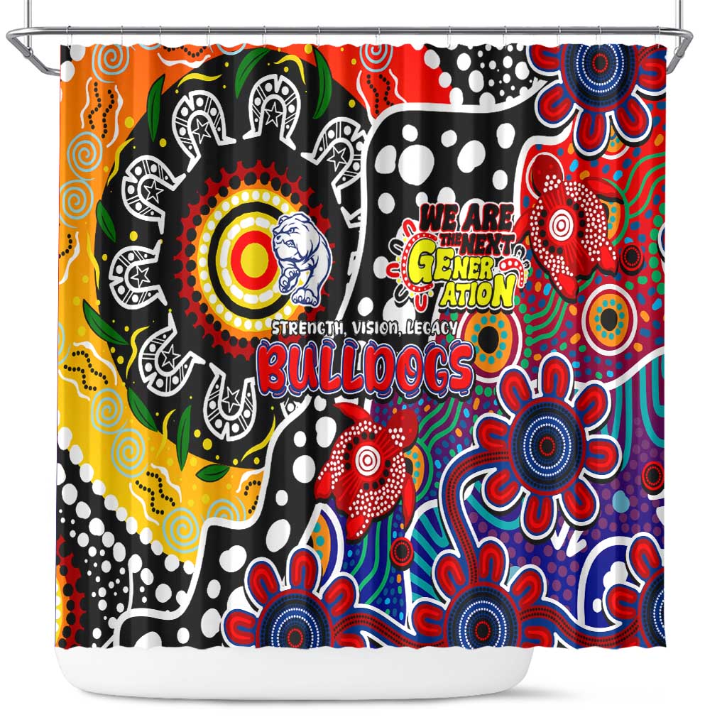 Bulldogs AFL Celebrating 50 Years of Naidoc Shower Curtain NAIDOC Week 2025 Aboriginal