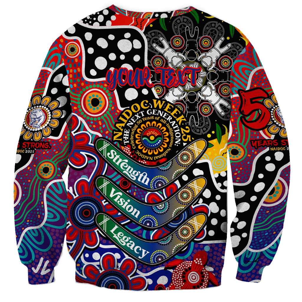 Personalised Bulldogs AFL Celebrating 50 Years of Naidoc Sweatshirt NAIDOC Week 2025 Aboriginal