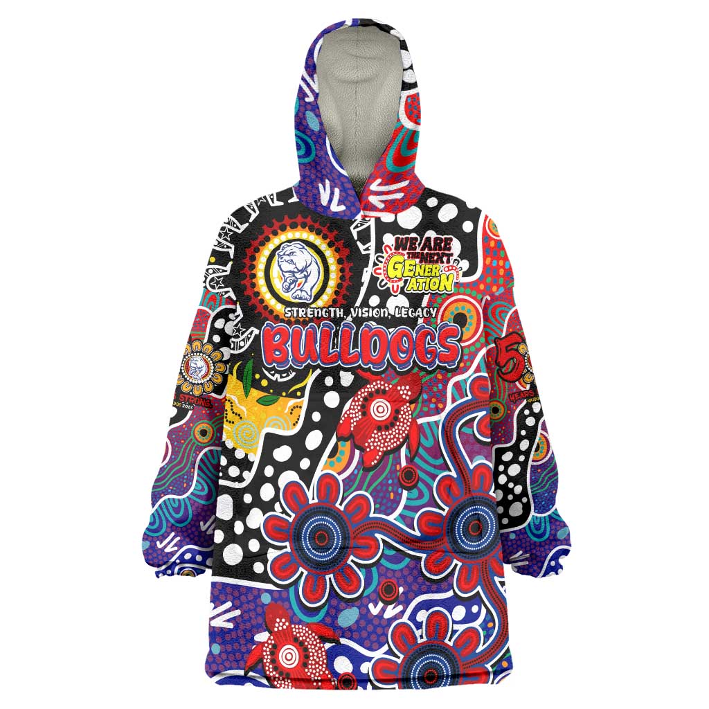 Personalised Bulldogs AFL Celebrating 50 Years of Naidoc Wearable Blanket Hoodie NAIDOC Week 2025 Aboriginal