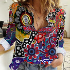 Personalised Bulldogs AFL Celebrating 50 Years of Naidoc Women Casual Shirt NAIDOC Week 2025 Aboriginal