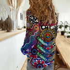 Personalised Bulldogs AFL Celebrating 50 Years of Naidoc Women Casual Shirt NAIDOC Week 2025 Aboriginal