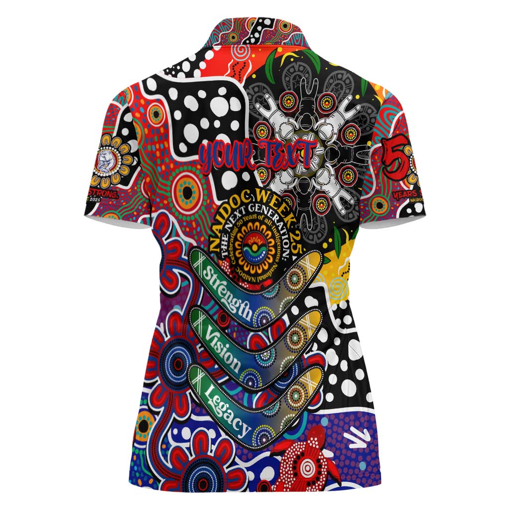 Personalised Bulldogs AFL Celebrating 50 Years of Naidoc Women Polo Shirt NAIDOC Week 2025 Aboriginal