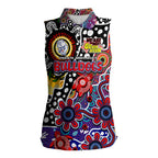 Personalised Bulldogs AFL Celebrating 50 Years of Naidoc Women Sleeveless Polo Shirt NAIDOC Week 2025 Aboriginal