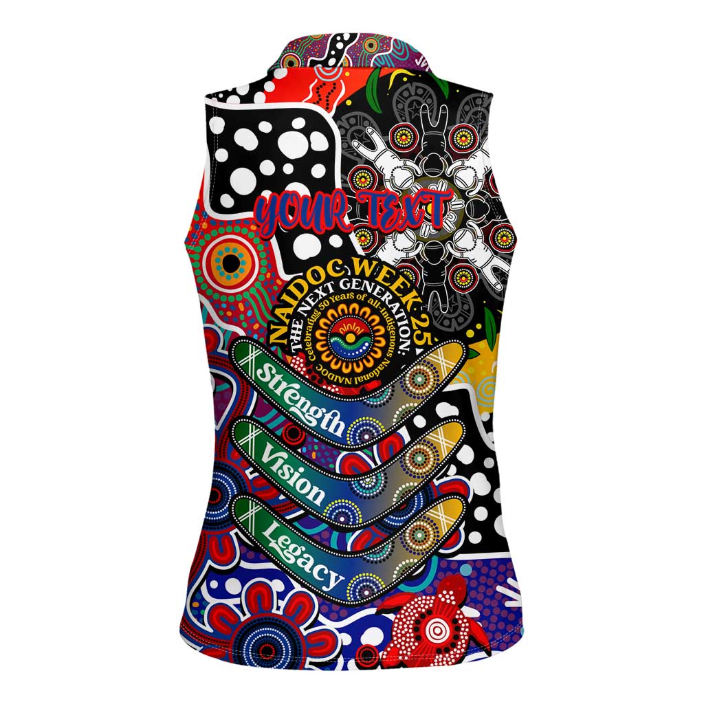 Personalised Bulldogs AFL Celebrating 50 Years of Naidoc Women Sleeveless Polo Shirt NAIDOC Week 2025 Aboriginal