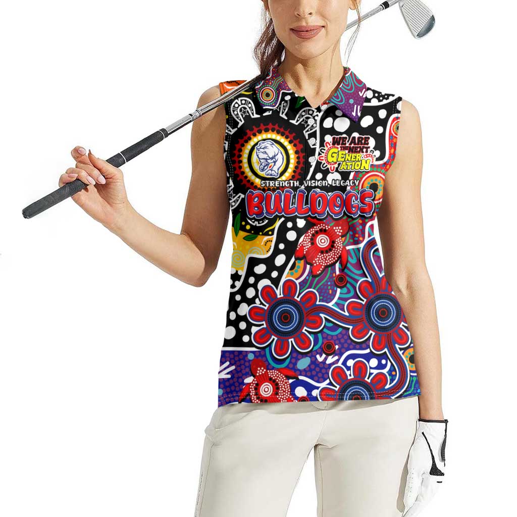 Personalised Bulldogs AFL Celebrating 50 Years of Naidoc Women Sleeveless Polo Shirt NAIDOC Week 2025 Aboriginal