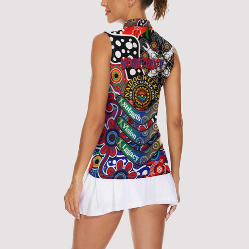 Personalised Bulldogs AFL Celebrating 50 Years of Naidoc Women Sleeveless Polo Shirt NAIDOC Week 2025 Aboriginal