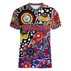 Personalised Bulldogs AFL Celebrating 50 Years of Naidoc Women V-Neck T-Shirt NAIDOC Week 2025 Aboriginal