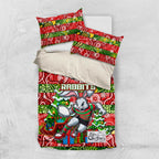 Rabbitohs Rugby Merry Christmas Bedding Set Indigenous Australian Art