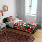 Rabbitohs Rugby Merry Christmas Bedding Set Indigenous Australian Art