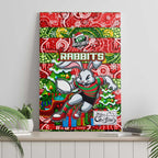 Rabbitohs Rugby Merry Christmas Canvas Wall Art Indigenous Australian Art