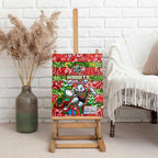 Rabbitohs Rugby Merry Christmas Canvas Wall Art Indigenous Australian Art