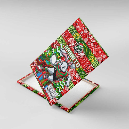 Rabbitohs Rugby Merry Christmas Canvas Wall Art Indigenous Australian Art