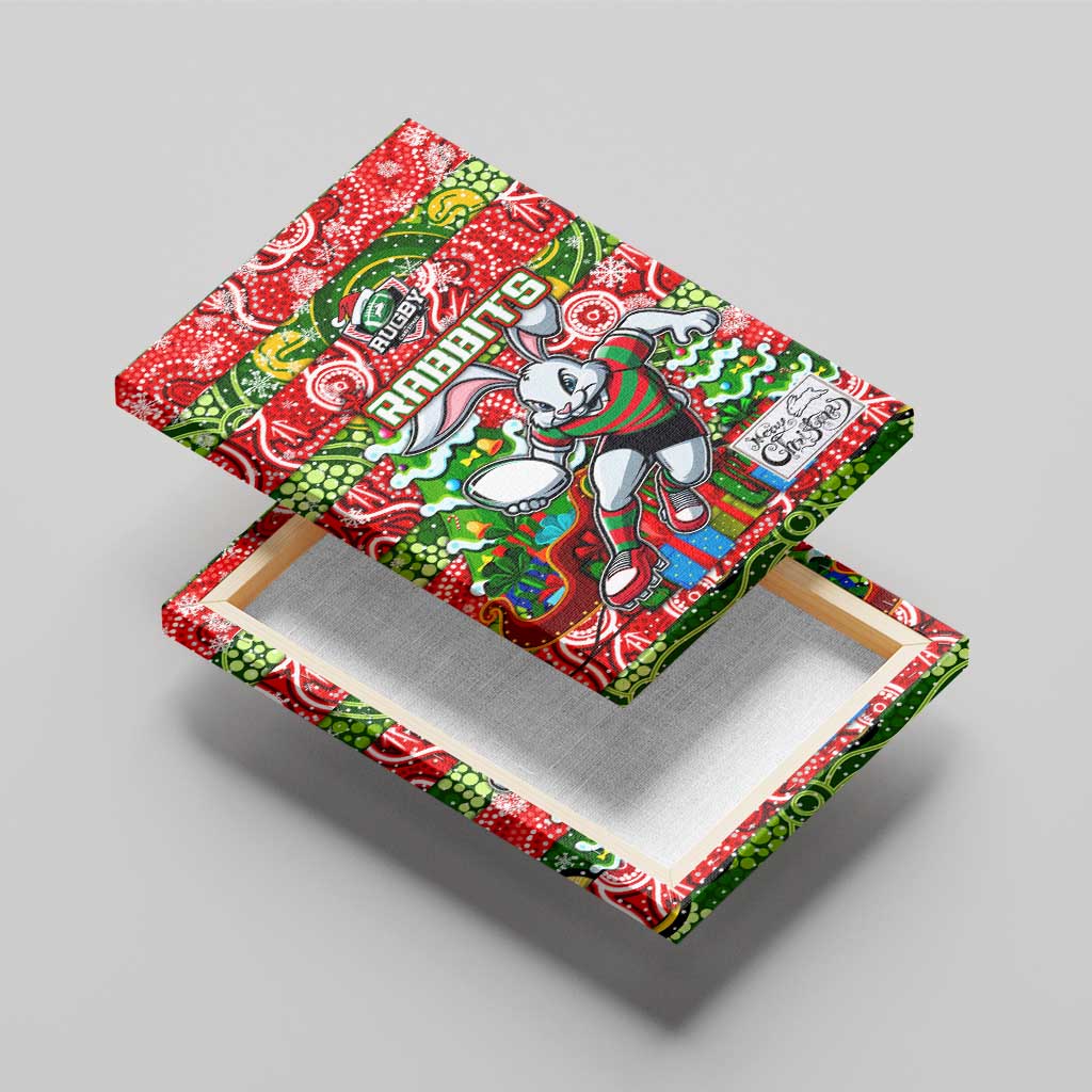 Rabbitohs Rugby Merry Christmas Canvas Wall Art Indigenous Australian Art