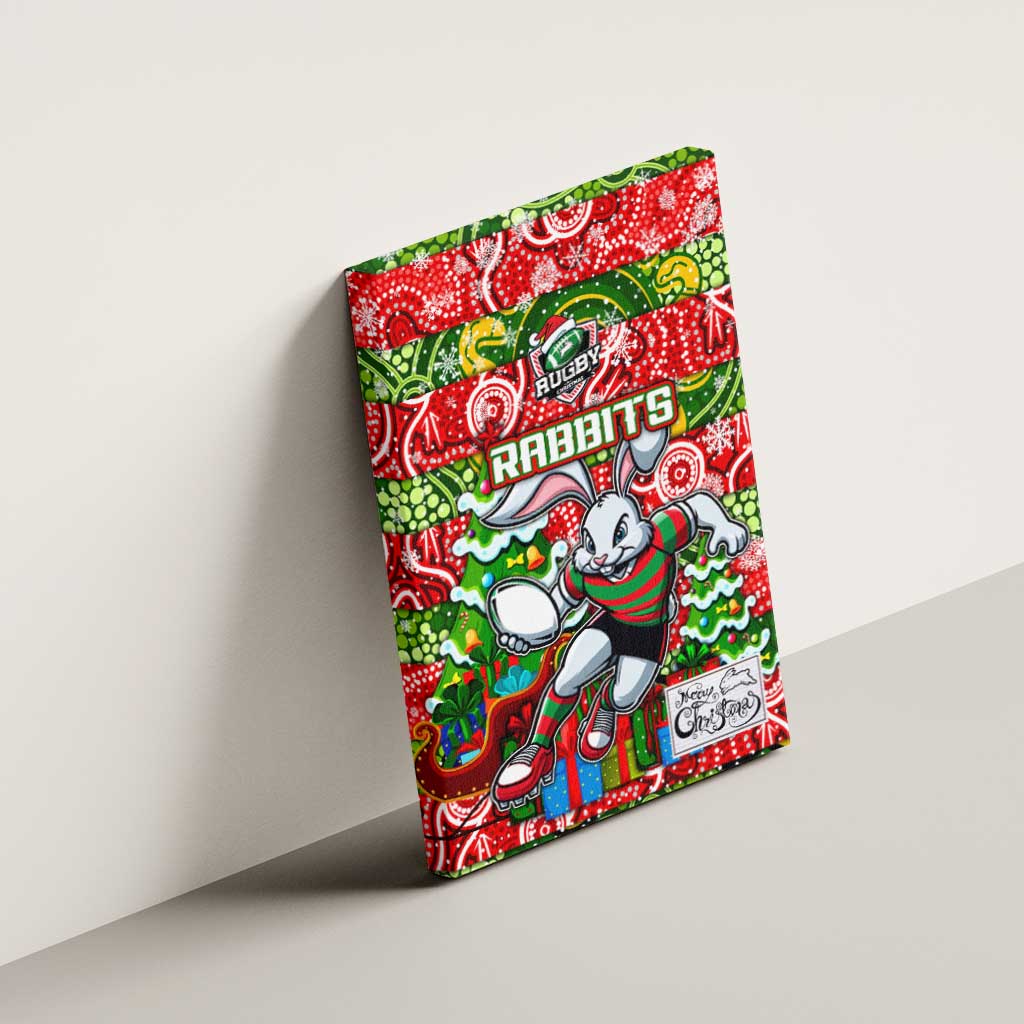 Rabbitohs Rugby Merry Christmas Canvas Wall Art Indigenous Australian Art