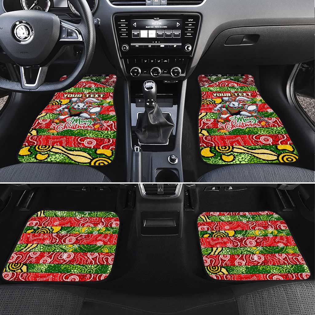 Rabbitohs Rugby Merry Christmas Car Mats Indigenous Australian Art