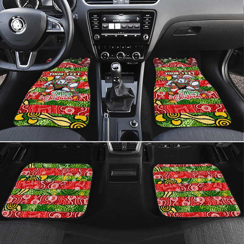 Rabbitohs Rugby Merry Christmas Car Mats Indigenous Australian Art