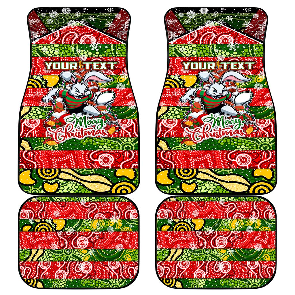 Rabbitohs Rugby Merry Christmas Car Mats Indigenous Australian Art