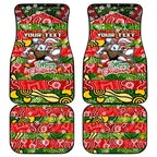Rabbitohs Rugby Merry Christmas Car Mats Indigenous Australian Art