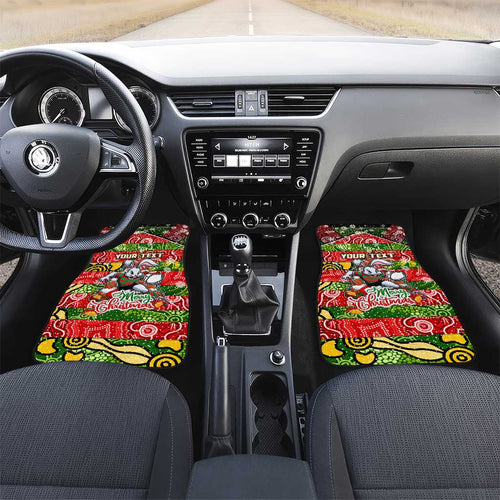 Rabbitohs Rugby Merry Christmas Car Mats Indigenous Australian Art