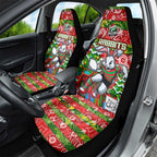 Rabbitohs Rugby Merry Christmas Car Seat Cover Indigenous Australian Art