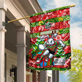 Rabbitohs Rugby Merry Christmas Garden Flag Indigenous Australian Art