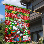 Rabbitohs Rugby Merry Christmas Garden Flag Indigenous Australian Art