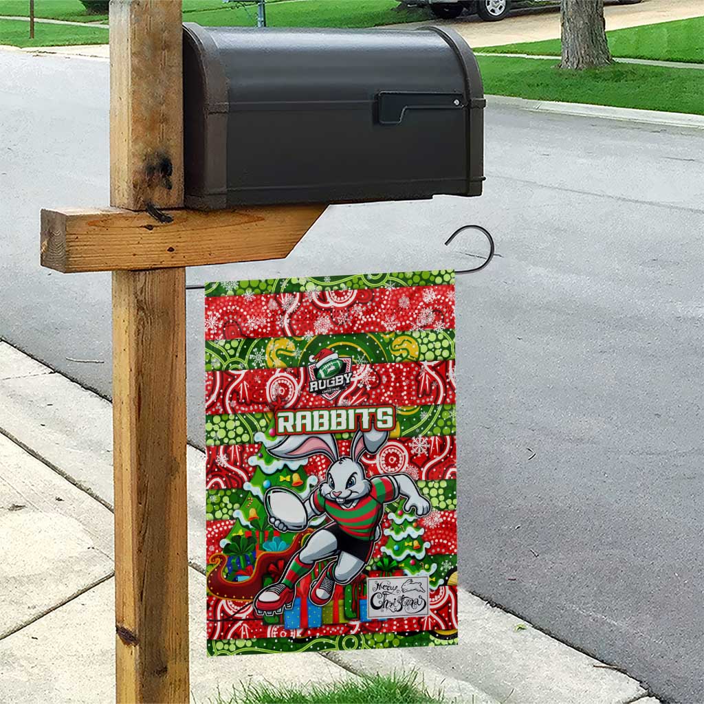 Rabbitohs Rugby Merry Christmas Garden Flag Indigenous Australian Art