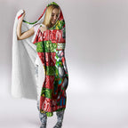 Rabbitohs Rugby Merry Christmas Hooded Blanket Indigenous Australian Art