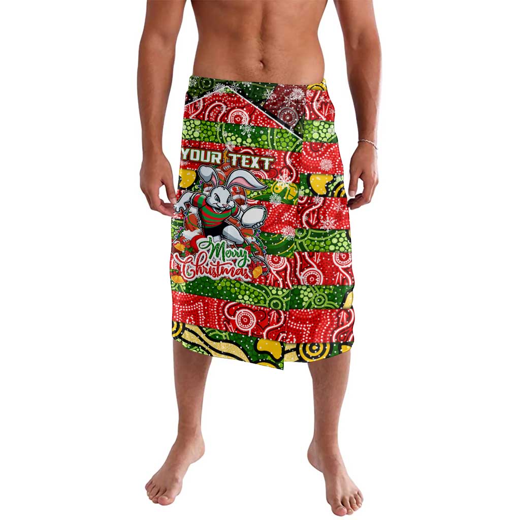 Custom Rabbitohs Rugby Merry Christmas Lavalava Indigenous Australian Art