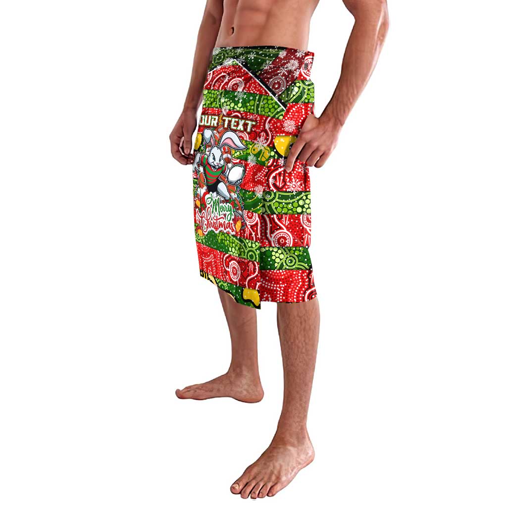 Custom Rabbitohs Rugby Merry Christmas Lavalava Indigenous Australian Art