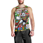 Custom Rabbitohs Rugby Merry Christmas Men Tank Top Indigenous Australian Art